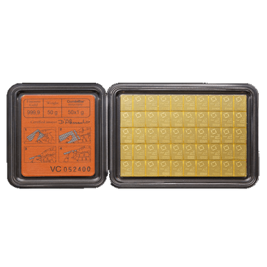 50x1 gram Valcambi Suisse Gold CombiBar